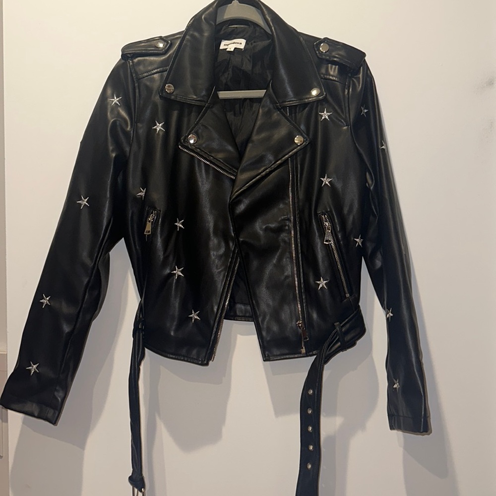Superdown Embroidered Moto Jacket - image 4